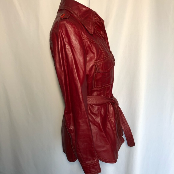 Vintage Red Leather Jacket - Picture 7 of 16